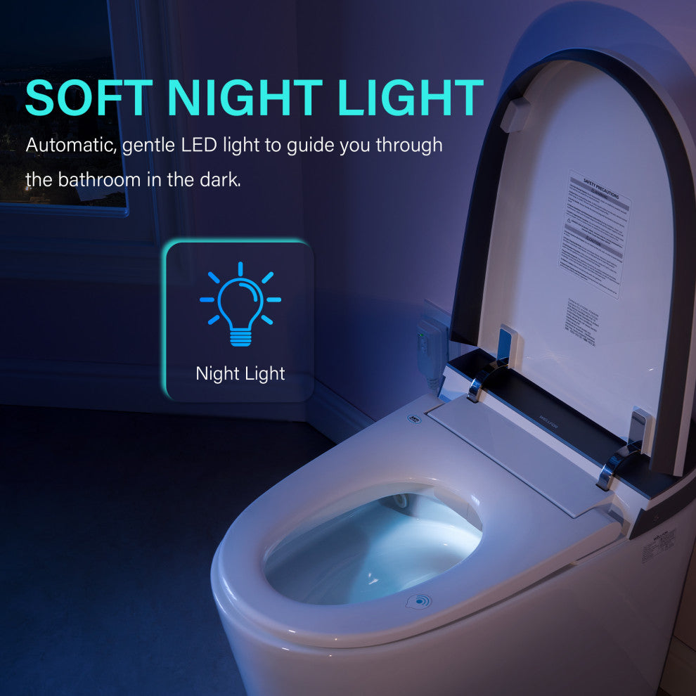 Smart Toilet with Remote Control, Heated Seat, LED Display, and Automatic Flush