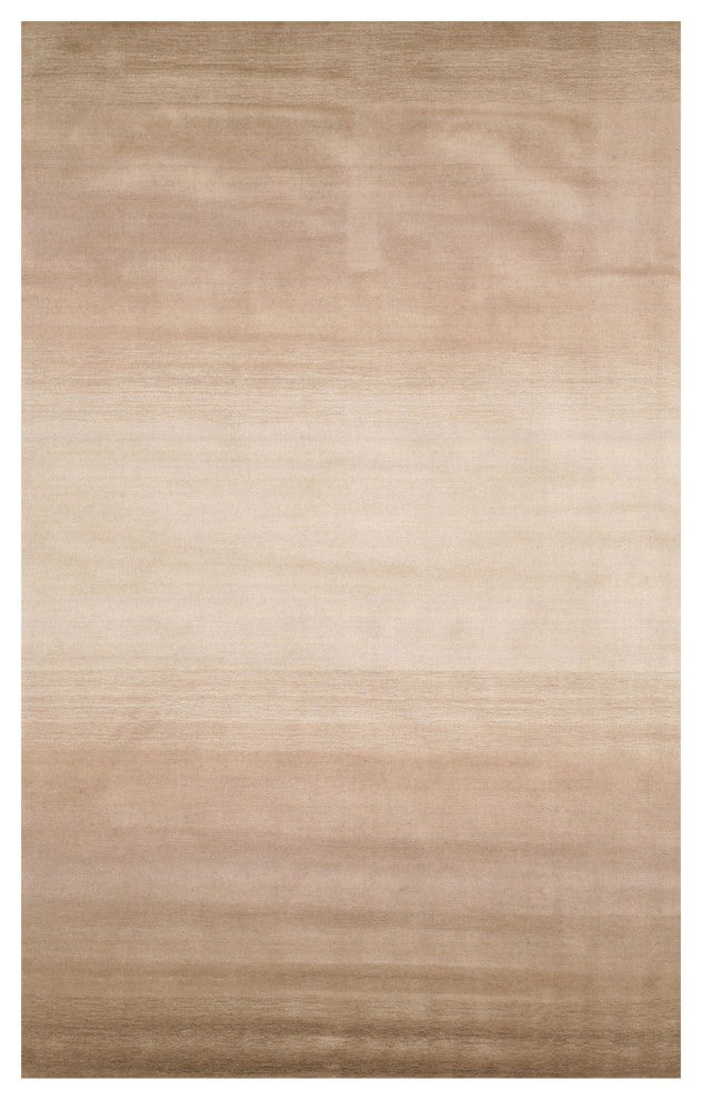 Handmade Wool Beige Transitional Stripe Horizon Rug, 7'9x9'9