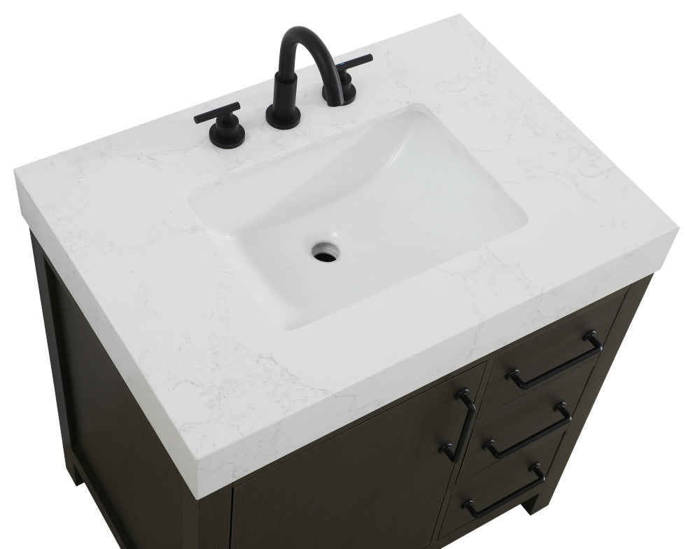 Home Living 32" Single Bathroom Vanity, Mocha Brown