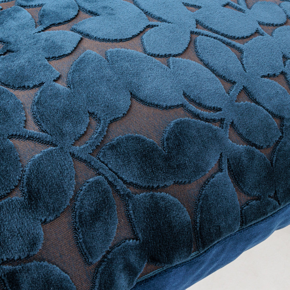 Blue My Mind Larkin 13"x24" Velvet Oblong Pillow, Set of 2, Sapphire