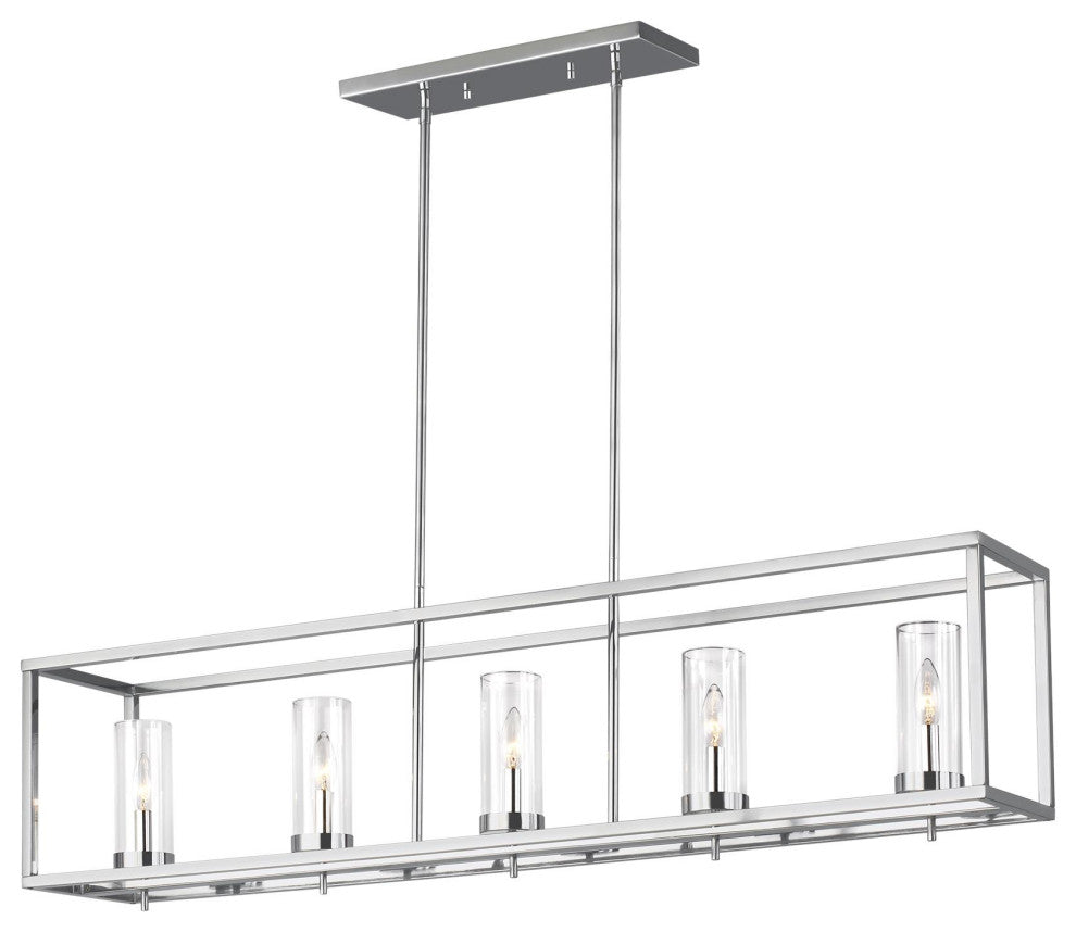Zire 5-Light Island Pendant, Chrome