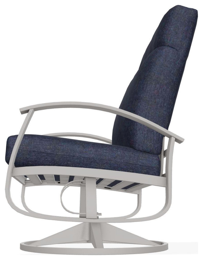 Belle Isle Cushion Deep Seat Outdoor Swivel Rocker, Indigo/Warm Gray