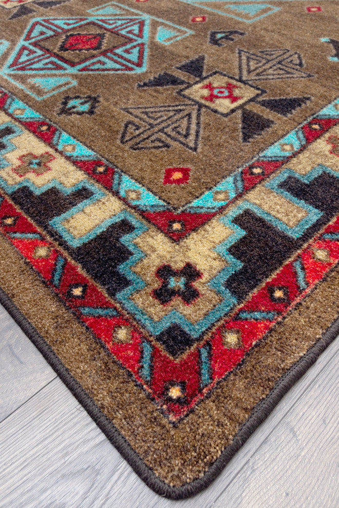 Desert Diamond Oka, Brown, 4'x5'