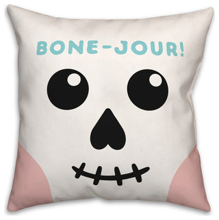 Bone-Jour! 18x18 Throw Pillow