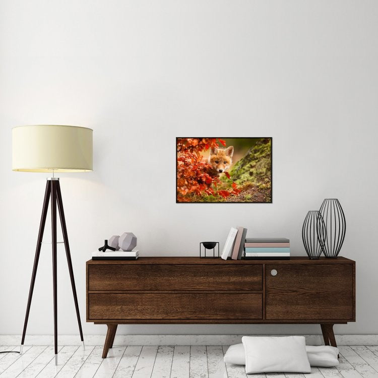 "Fox" Framed Canvas Giclee by Robert Adamec, 31x21"