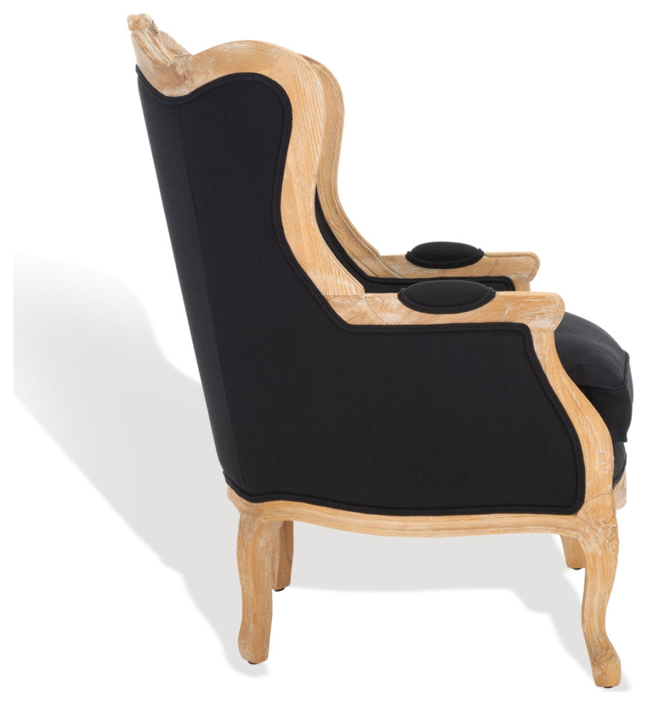 Safavieh Couture Fallon Wing Chair, Black