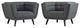 Bestow 2-Piece Upholstered Fabric Armchair Set Gray