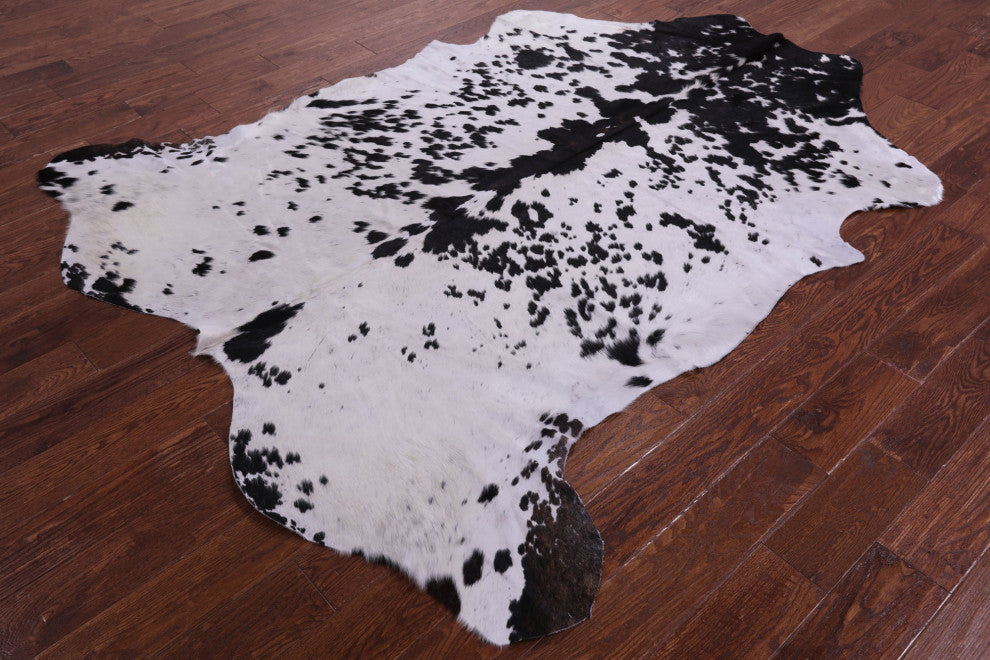 7' 5" X 6' 3" Salt and Pepper Natural Cowhide Rug C2325