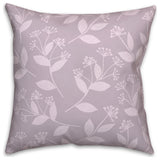 Floral Silhouette Soft Lilac 3 20x20 Spun Poly Pillow
