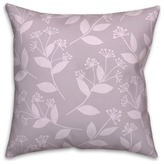 Floral Silhouette Soft Lilac 3 20x20 Spun Poly Pillow
