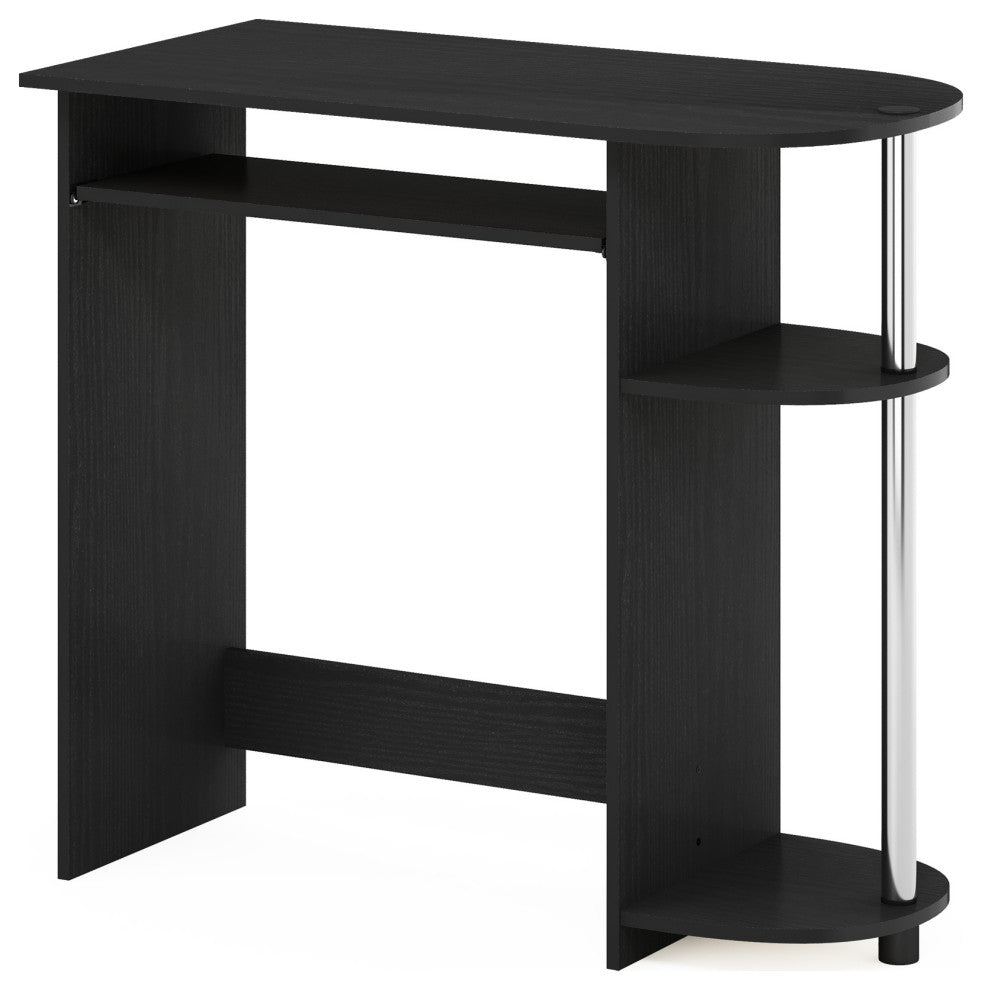 Furinno Simplistic Easy Assembly Computer Desk Americano Stainless Steel Tubes