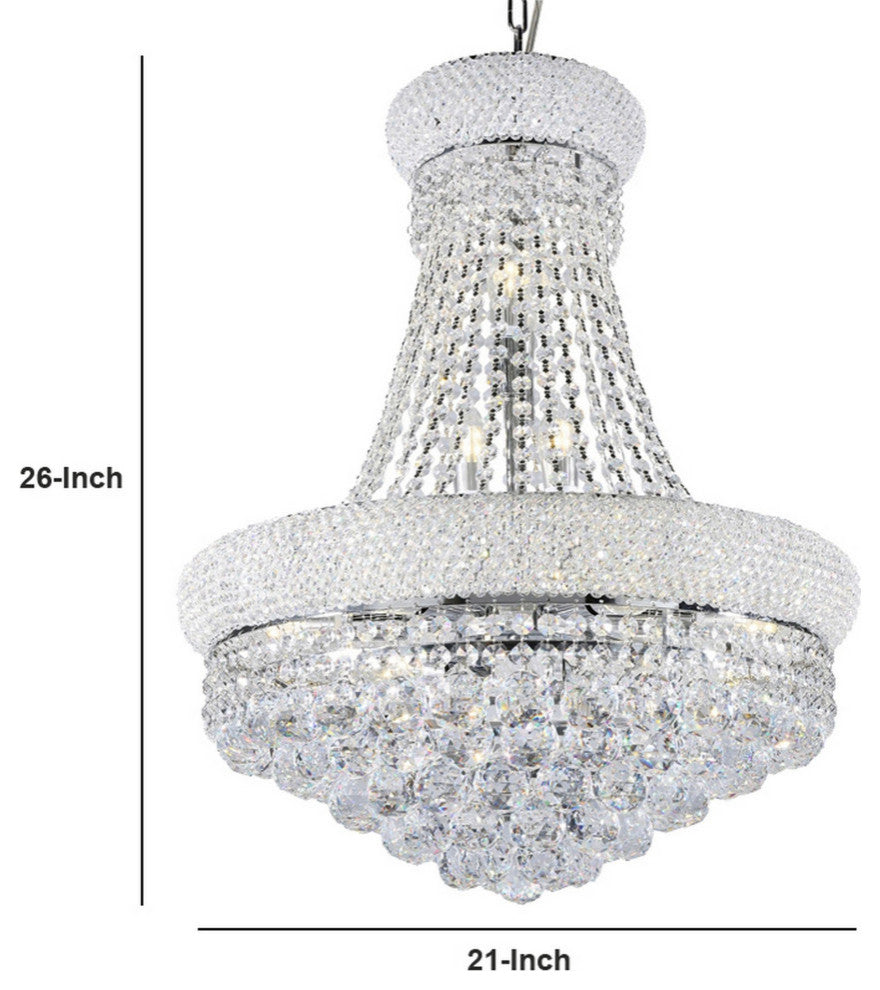 Crystal Ceiling Lamp with Chandelier Design Body, Clear