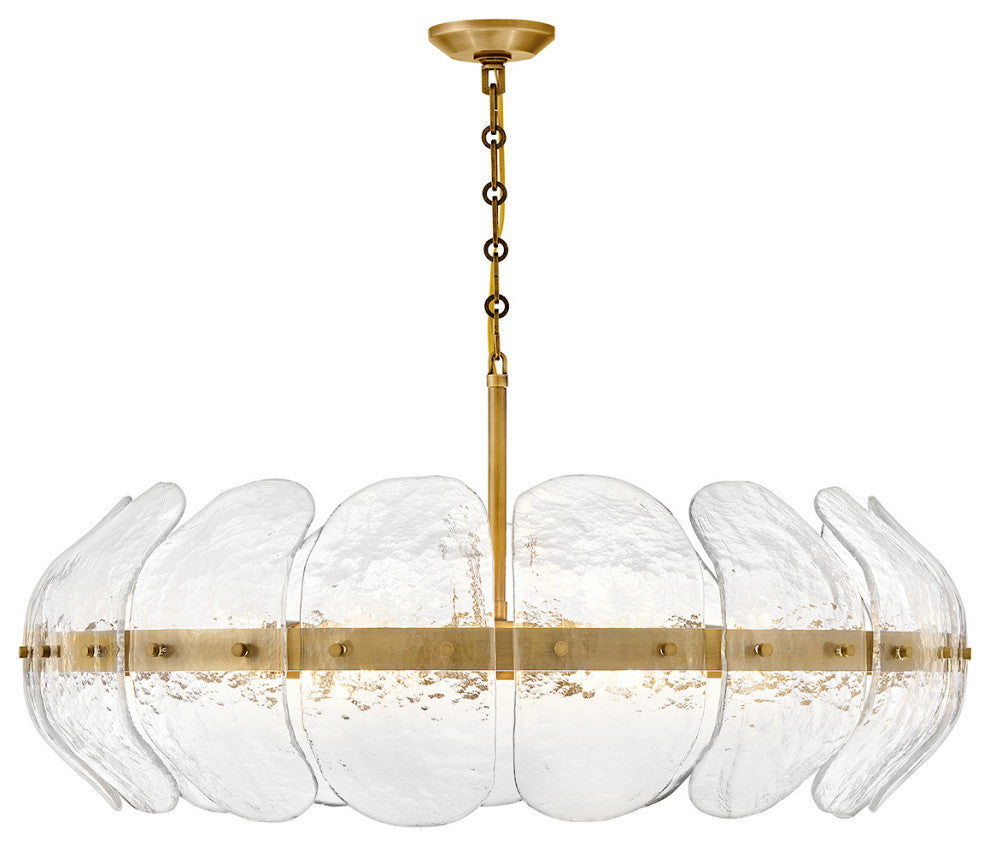 Fredrick Ramond Lillia Large Convertible Drum Chandelier, Heritage Brass