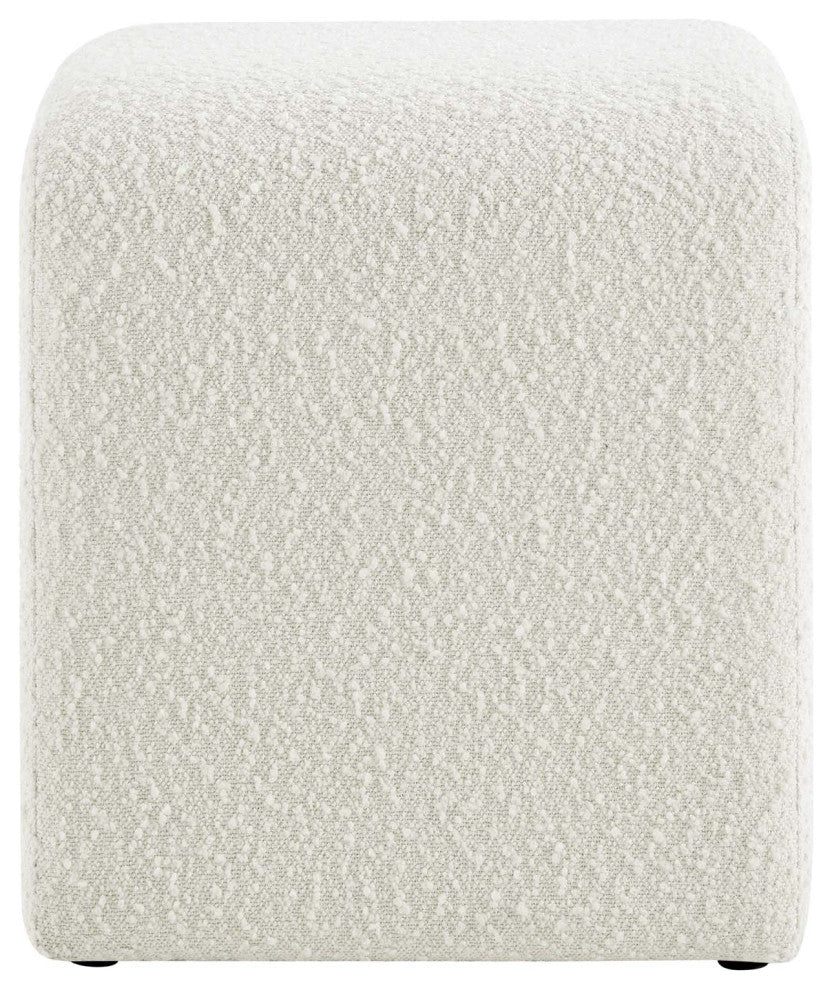 Simba Boucle Fabric Waterfall Stool - Ivory