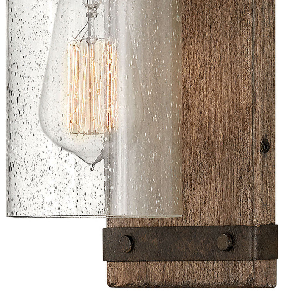 Hinkley Sawyer 11" Single Light Vanity Wall Sconce, In Sequoia + Iron Rust
