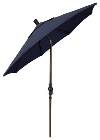 7.5' Bronze Collar Tilt Lift Fiberglass Rib Aluminum Umbrella, Sunbrella, Spectrum Indigo
