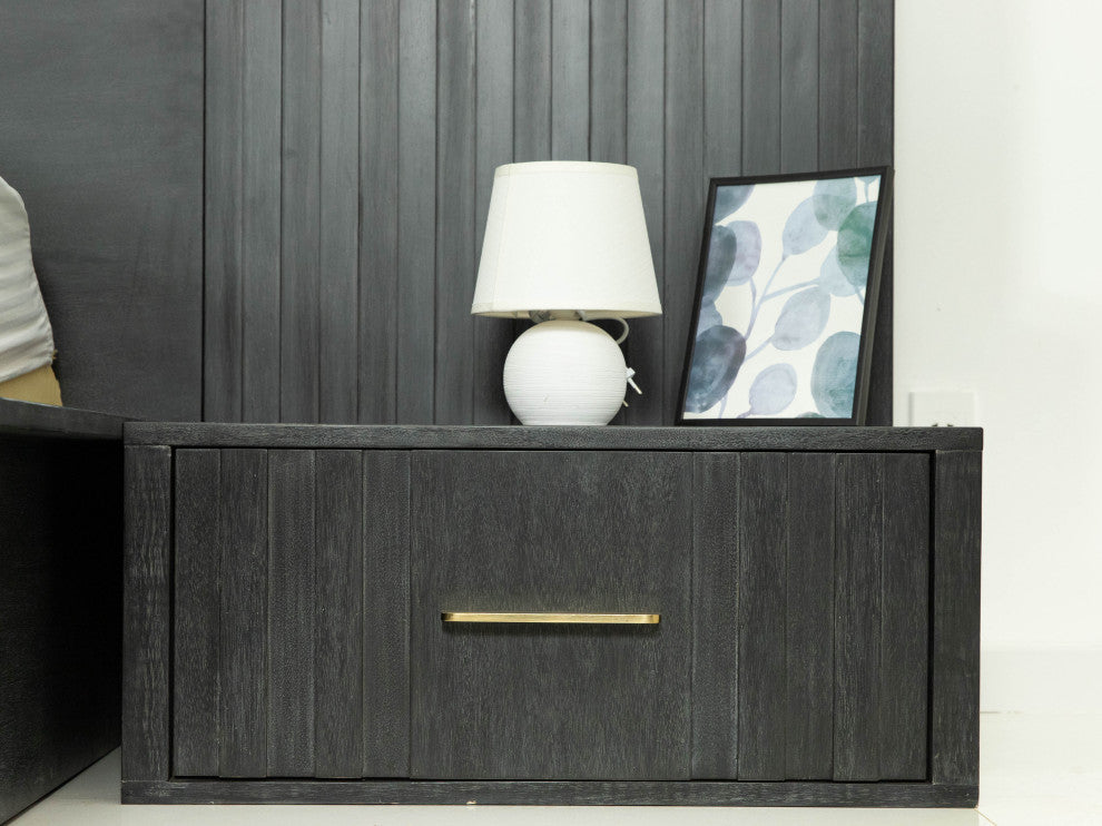 Modrest Manchester- Contemporary Dark Gray Nightstand