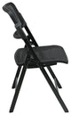 Deluxe Folding Chair With Black Progrid Seat and Back, Black, Set of 2