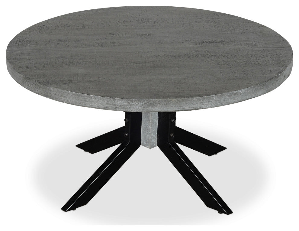 ROOT Grey Mango Wood Round Coffee Table