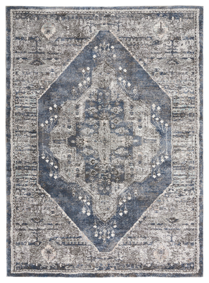 Nourison American Manor French Country Bordered Blue 4' x 6' Area Rug