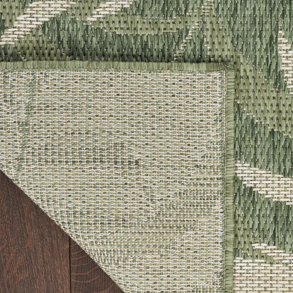 Nourison Garden Oasis 10' x 14' Green Ivory Tropical Rug