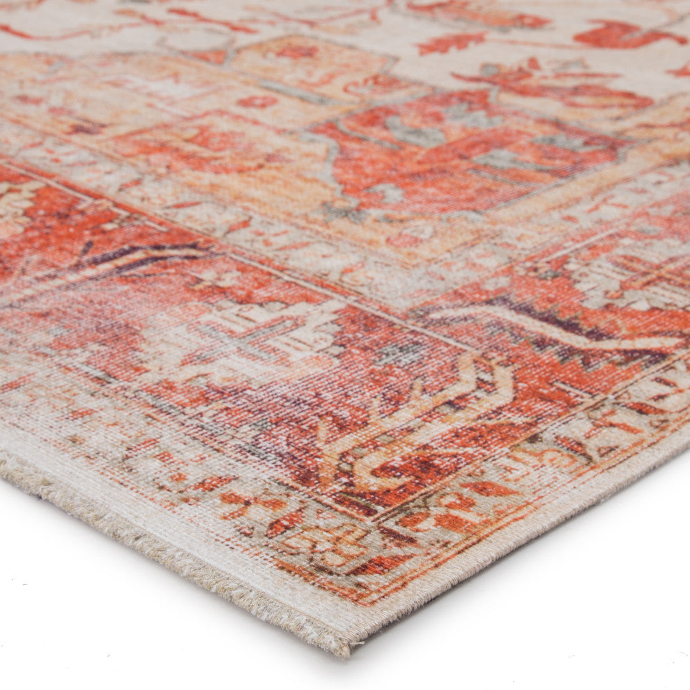 Jaipur Living Rhoda Medallion Orange/Ivory Area Rug, 2'6"x8'