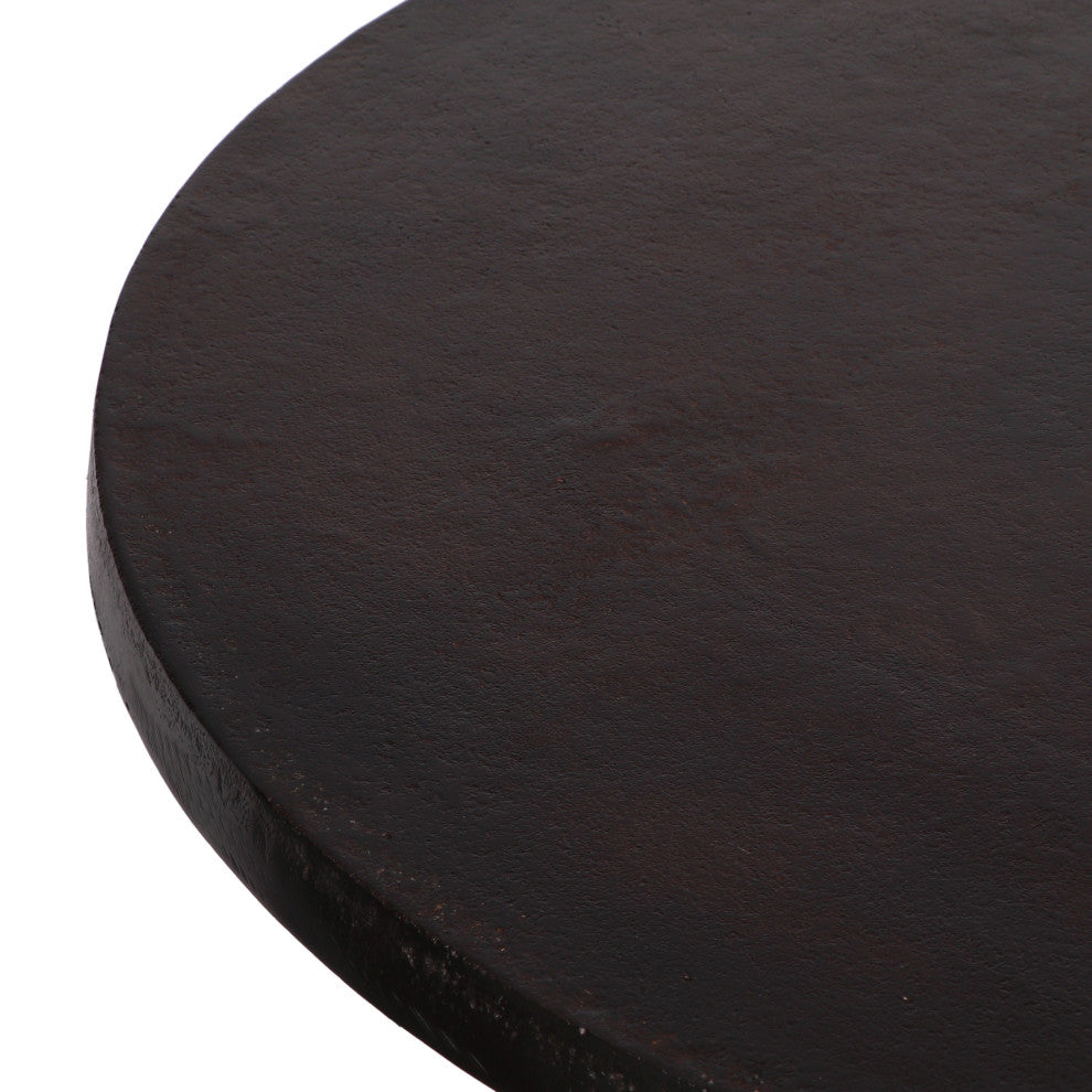 Joni Modern Handcrafted Aluminum Round Dining Table, Raw Bronze