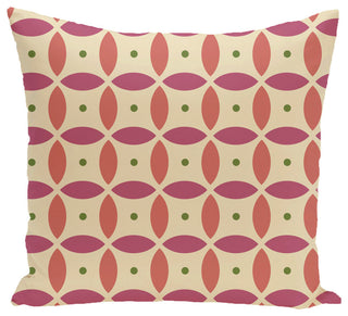 Beach Ball Geometric Print Pillow, Soft Lemon, 16"x16"