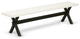 X-Style 15X72 In Dining Bench With Wirebrushed Black Leg And Linen White Top