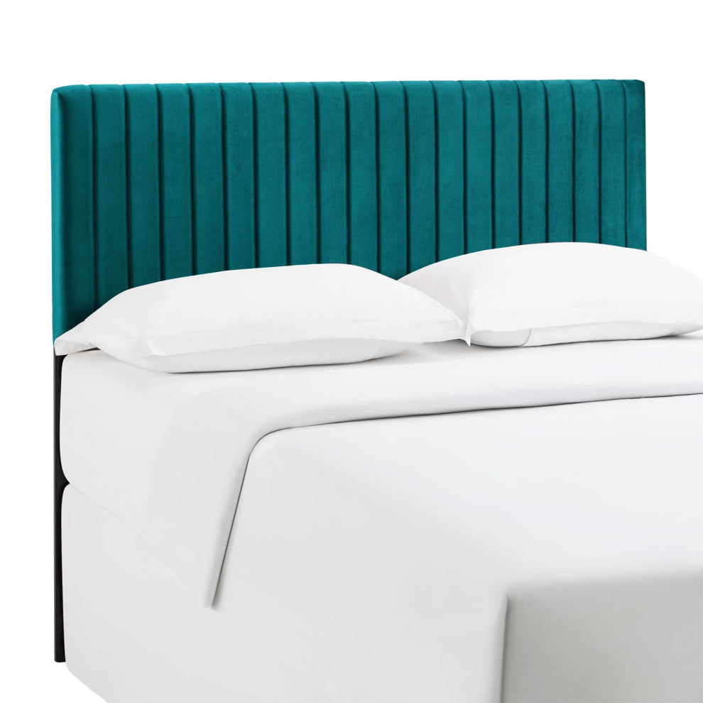 Teal Keira King/California King Performance Velvet Headboard