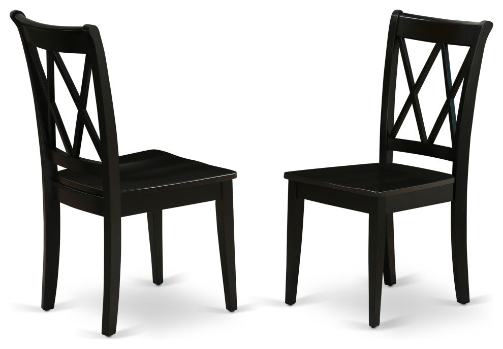 3Pc Dinette Set 2 Dining Chairs, Butterfly Leaf Dining Table, Black
