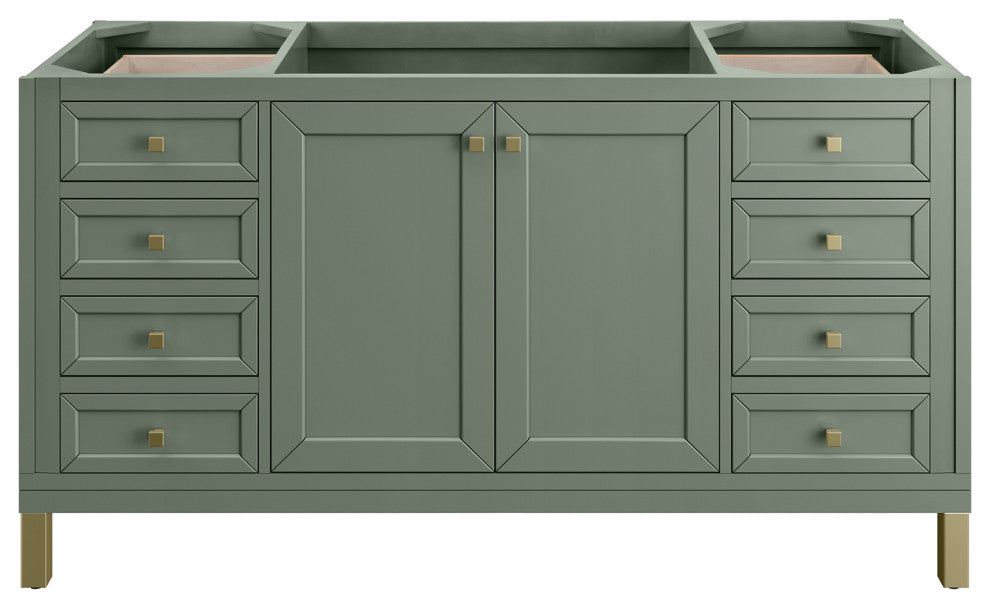 Chicago 60" Single Vanity, Smokey Celadon, No Top