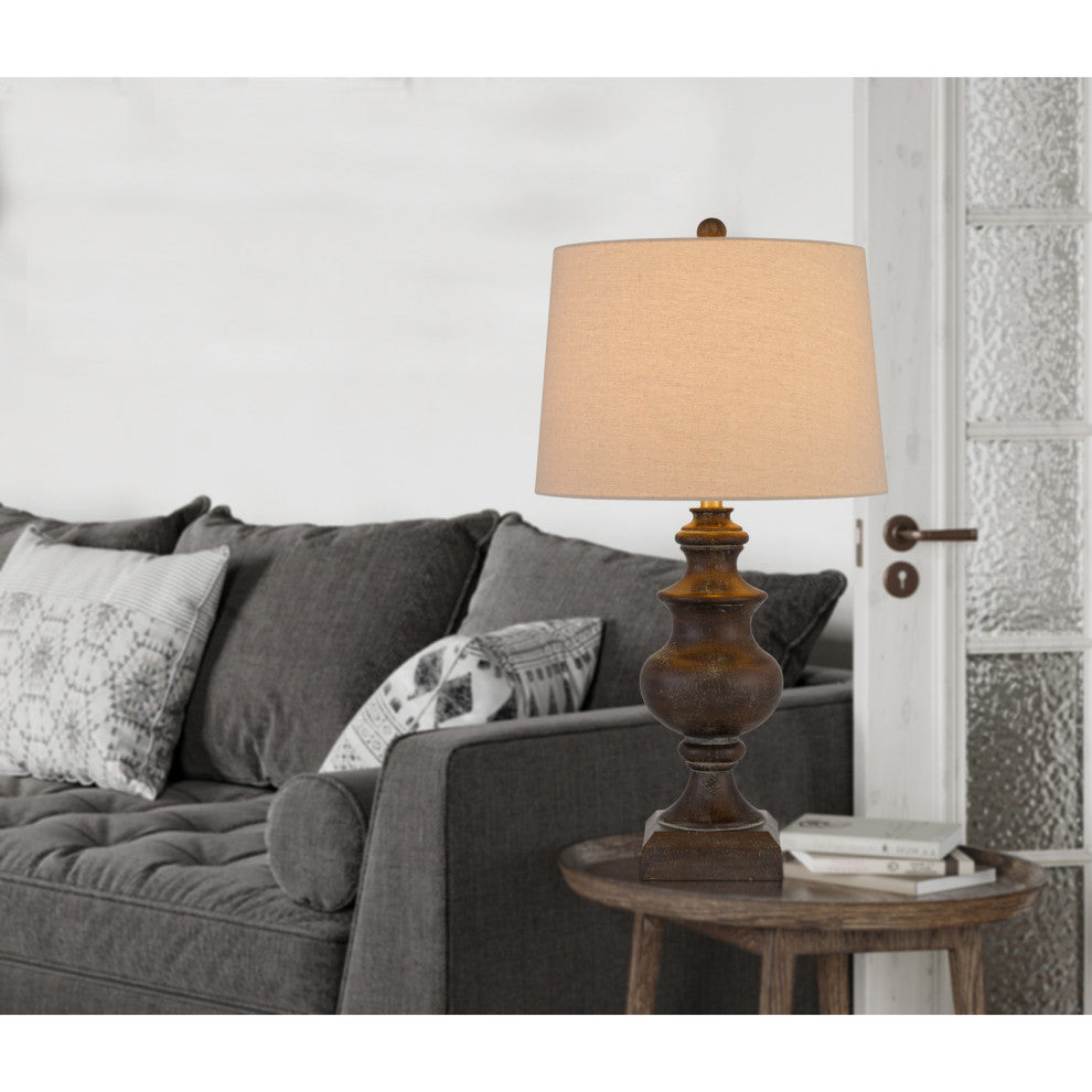 Hertford 29.75" Height Oak Brown Resin Table Lamp