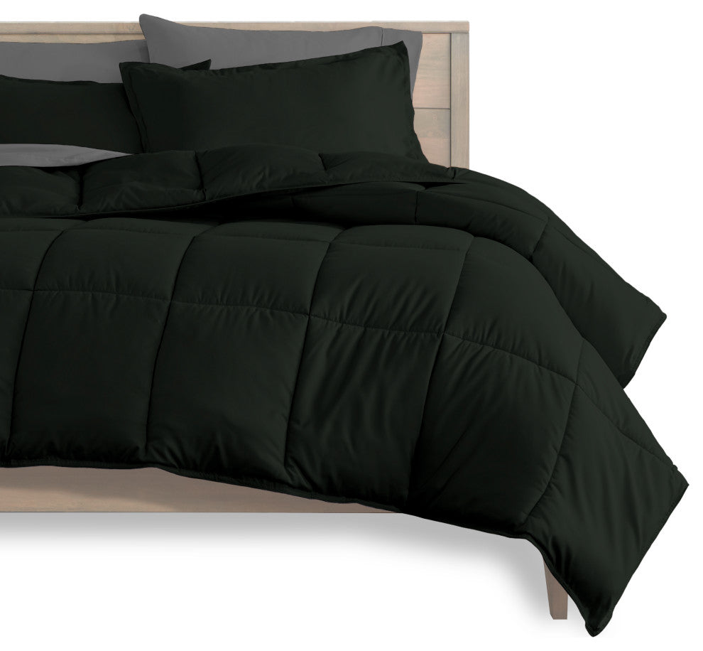 Bare Home 8-Piece Bed-in-a-Bag Split Sizes, Black, Gray, Split Queen