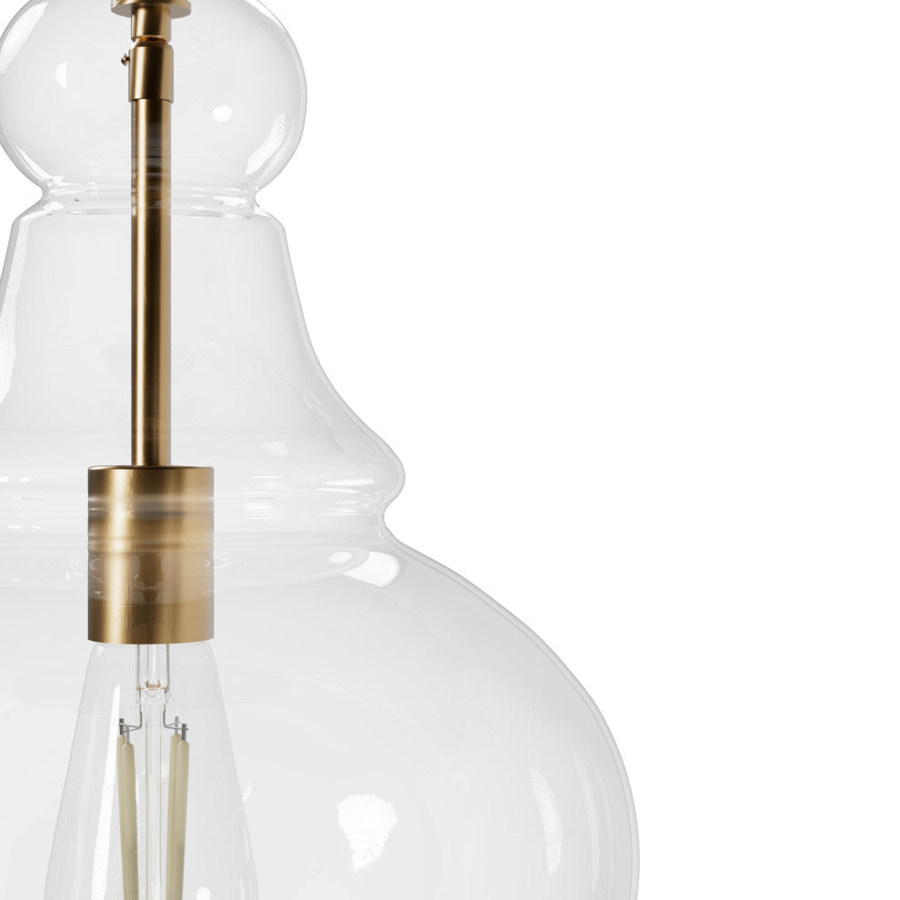 Hunter Maple Park Alturas Gold With Clear Glass 1 Light Pendant Light Fixture