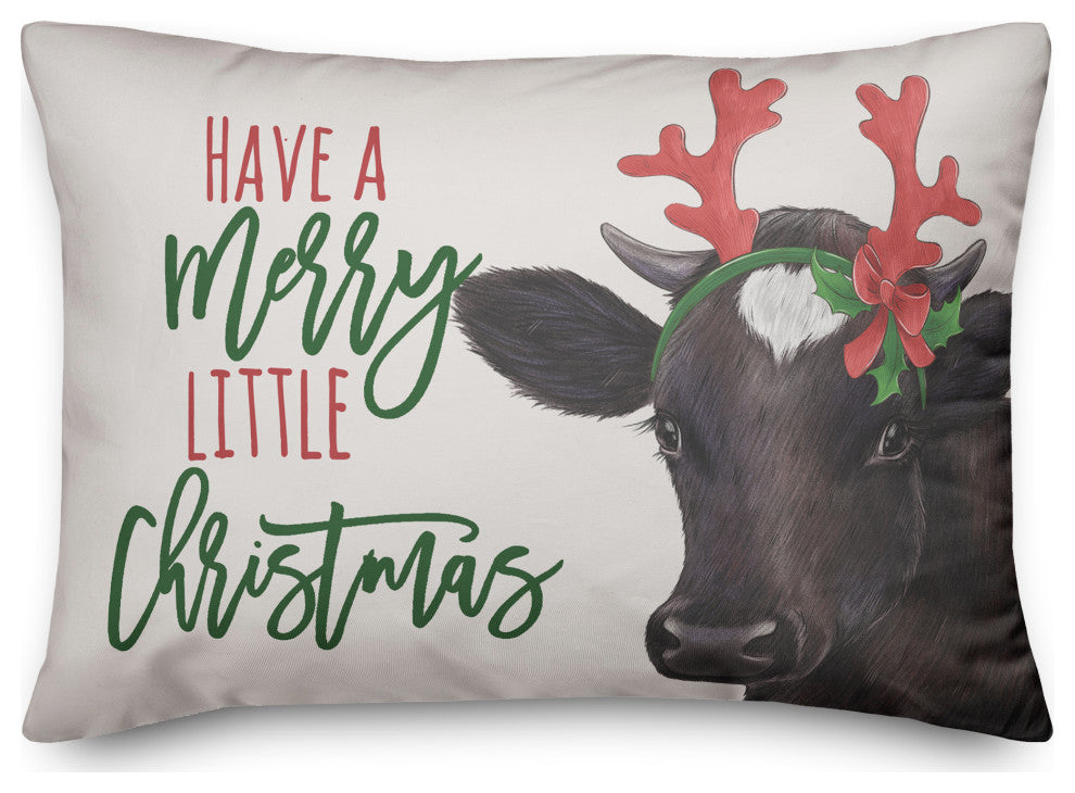 Reindeer Cow Pillow 20x14 Spun Poly Pillow