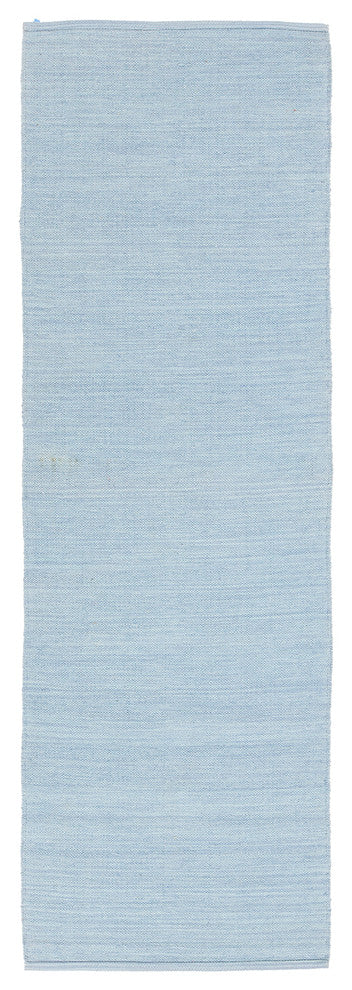 India Contemporary Area Rug, Blue, 2'6x7'6 Runner