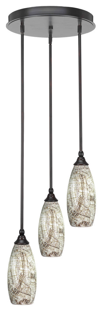 Empire 3-Light Cluster Pendalier, Espresso/Natural Fusion