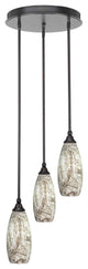 Empire 3-Light Cluster Pendalier, Espresso/Natural Fusion