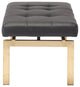 Louve Small Brushed Gold Stainless Steel Frame Bench, Black