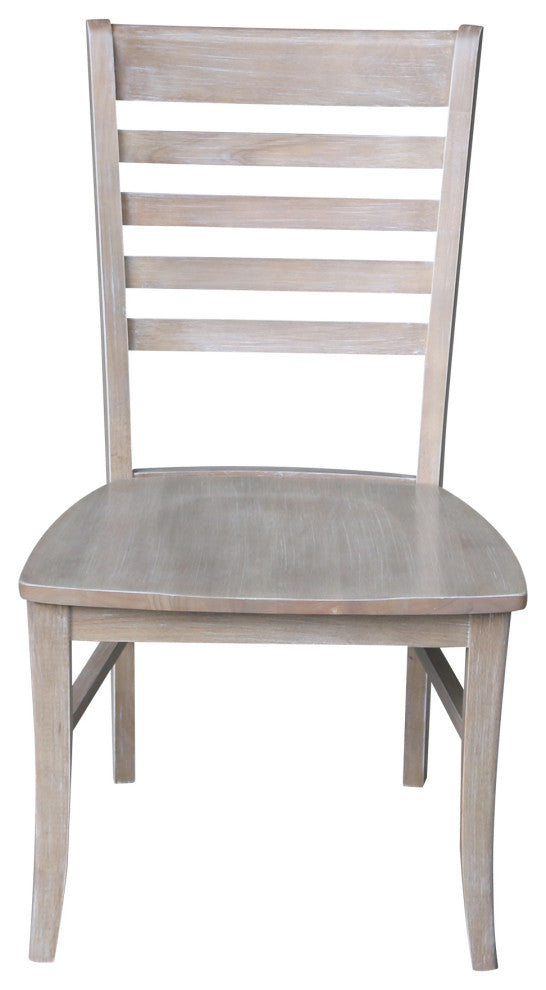Set of Two Roma Ladderback Chairs, Washed Gray Taupe