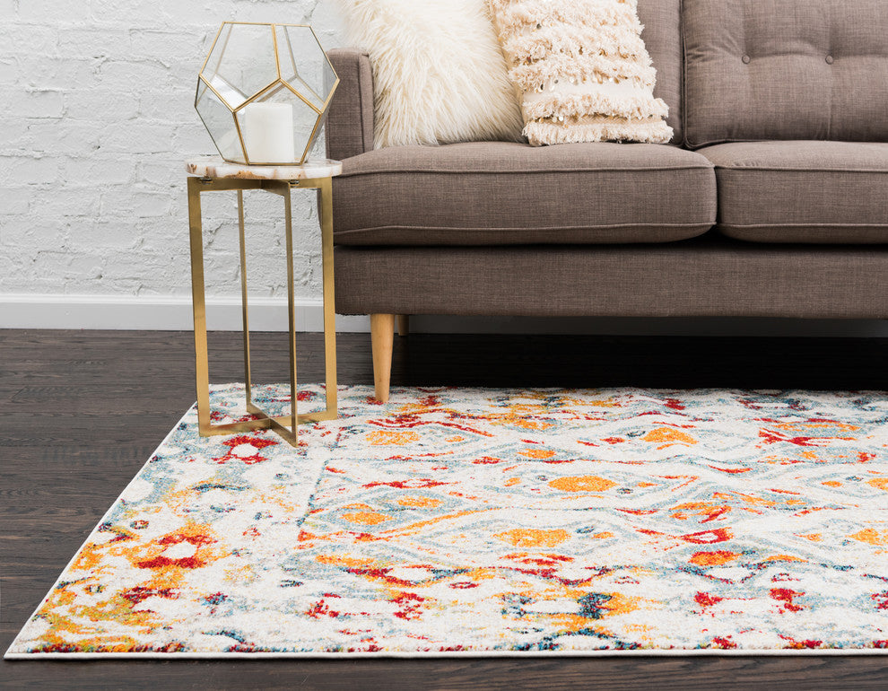 Unique Loom Multicolored Piazza Rosso 5' 0 x 8' 0 Area Rug
