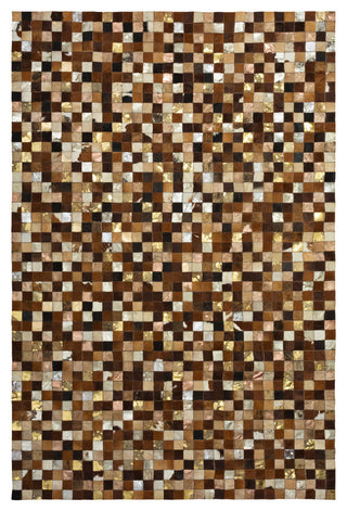 Cowhide Patchwork Rug, Vesta, Grizzly Metal, 10' X 14'