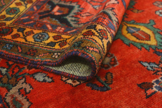 Fine Vintage Distressed Jerold Red/Green Runner, 3'5x6'4