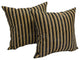 17" Jacquard Throw Pillows With Inserts, Set of 2, Midnight Stripe