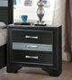 Benzara BM185438 Two Tone Wooden Nightstand With Three Drawers, Black And Silver