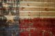 "Texas" Print on Natural Pine Wood, 45"x30"