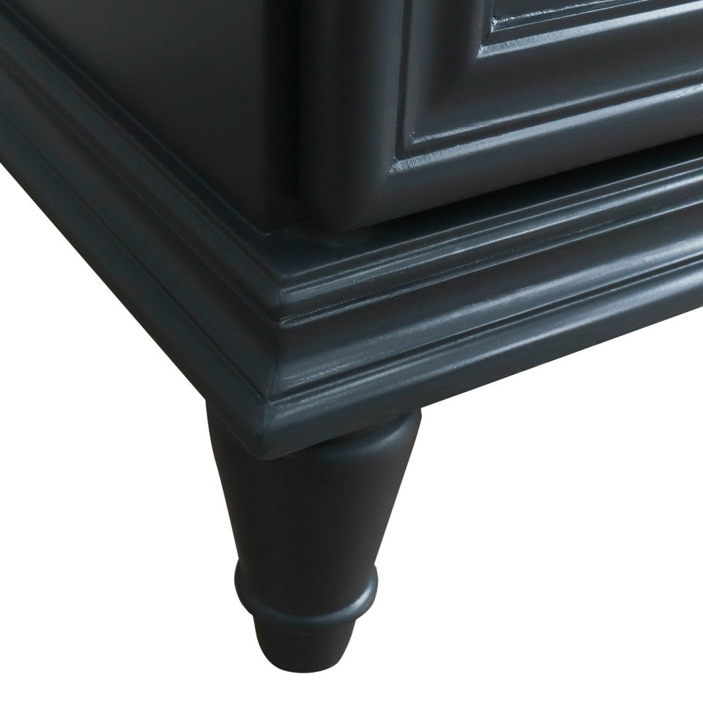 49" Single Sink Vanity, Dark Gray Finish With Black Galaxy Granite