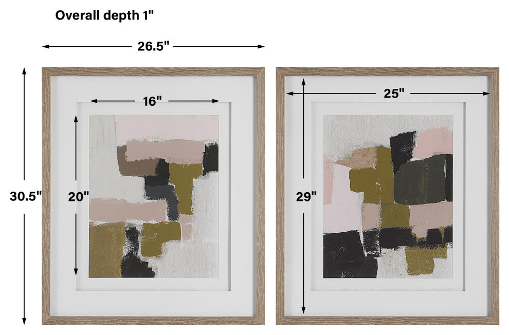 Uttermost 41453 Color Block Framed Prints, Set of 2
