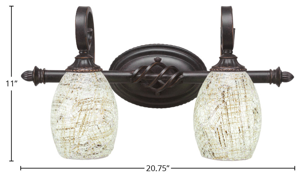 Elegante 2-Light Bath Bar, Natural Fusion
